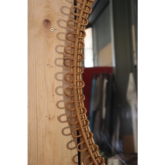 Mirror with Rattan Side Table in the style of Franco Albini, 1950, Set of 2 For Sale - Image 9 of 12