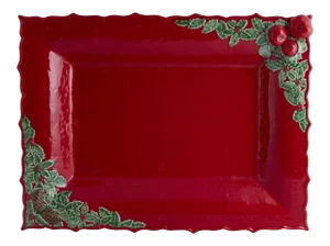 Bordallo Pinheiro Christmas Garland Tray, 19" x 15"