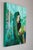 Contemporary Sabor a miel by Jessica Oliveras | Oil Painting of a woman in a green shawl with abstract elements For Sale - Image 3 of 5