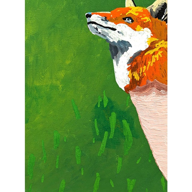 2010s Alex Paulus “You're looking good just like a snake in the grass” Contemporary Fox Painting, 2018 For Sale - Image 5 of 7