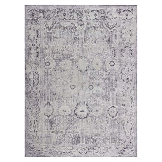 Contemporary Eggplant Beige Handmade Wool Rug by Doris Leslie Blau For Sale