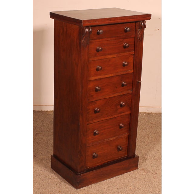 19th Century 19th Century Walnut Wellington Chest of Drawers For Sale - Image 5 of 13