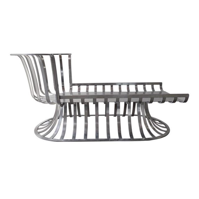 Platinum Mid 20th Century Woodard Patio Chaise and Lounge Chair, Attributed to Herbert Saiger - Set of 2 For Sale - Image 8 of 12