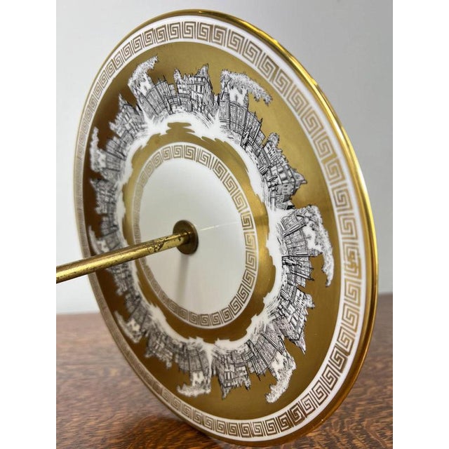 Vintage Style German Cake Stand in Porcelain and Brass For Sale - Image 11 of 14