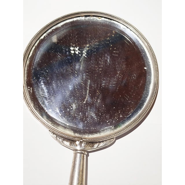 Silver Hand Mirror and Silver Brush, 1800s, Set of 2 For Sale - Image 9 of 12
