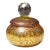 Vintage Bohemian Czechoslovakian Glass Powder or Trinket Jar With Crystal Finial For Sale