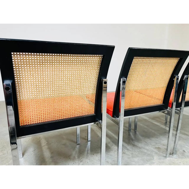 4 Paul McCobb for Lane Cane Back and Chrome Steel Dining Chairs For Sale In Philadelphia - Image 6 of 10