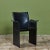 1980s Matteo Grassi Black Leather Arm Chair For Sale - Image 5 of 12