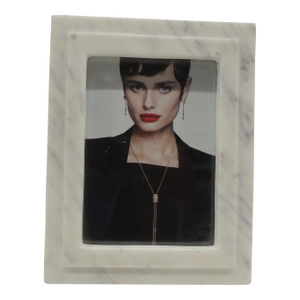 MCM White Marble Decorative Picture Frame