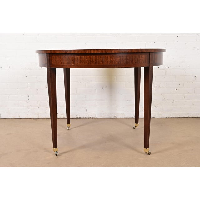 Henredon Federal Banded Mahogany Extension Dining Table, Newly Refinished For Sale - Image 13 of 14