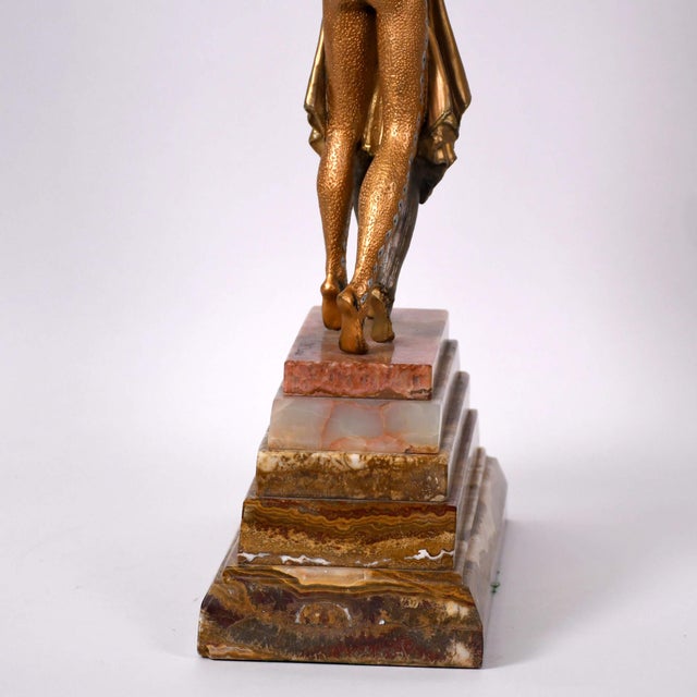 Elegant Dancing Couple Sculpture on Polished Marble Base – Classic Figural Art Statue For Sale - Image 14 of 14