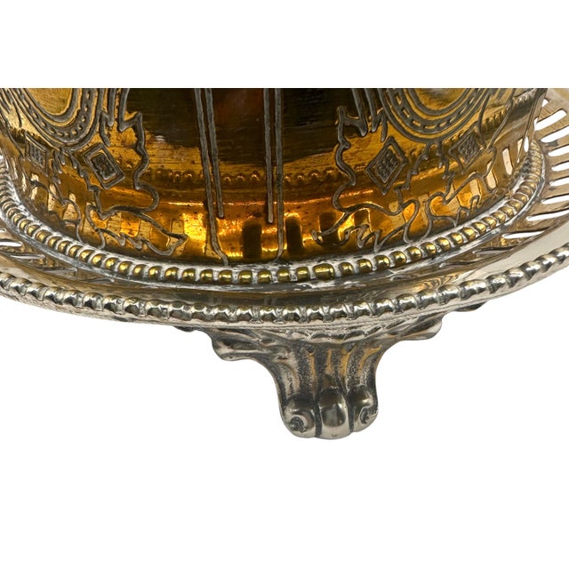 Antique Silver-Plated Footed Biscuit Barrel For Sale - Image 12 of 12