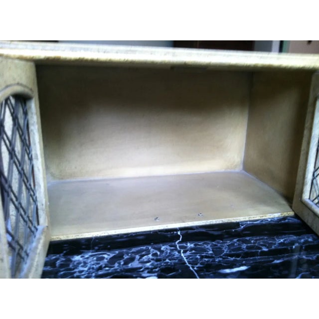 1940s Antique 1940's–1950's Small Step Table with Marble For Sale - Image 5 of 11