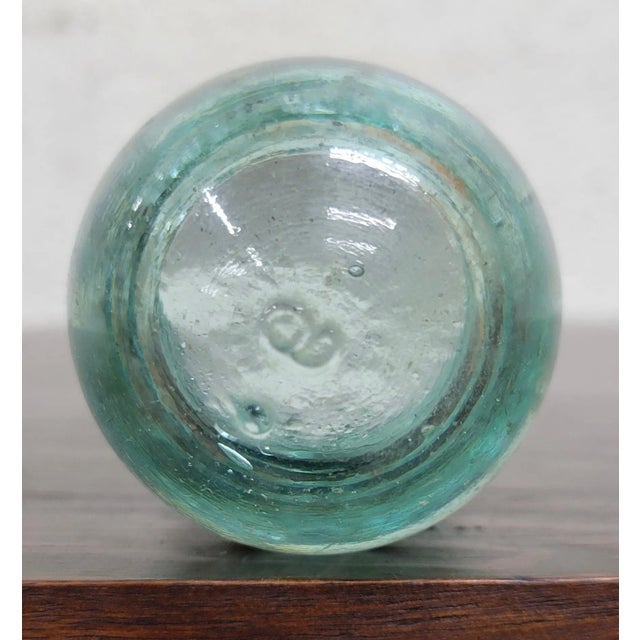 Aqua Vintage Light Teal Aqua Brookfield New York Glass Insulator For Sale - Image 8 of 10