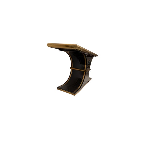 1970s 1970s Attributed to William Doezema Style for Mastercraft Black Console Table For Sale - Image 5 of 11