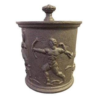 1930s "Hunter in Paradise," Art Deco Iron Humidor. For Sale