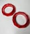 This is part of Chairish’s Costume Jewelry assortment. Bold bright Raspberry Red Lucite bracelets from the 1950s