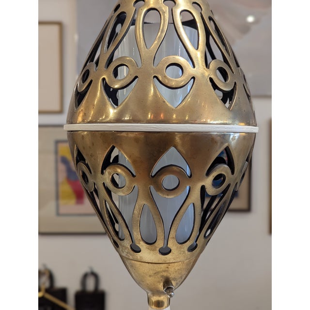 1960s 1960s Space Age Pierced Metal Table Lamp For Sale - Image 5 of 9