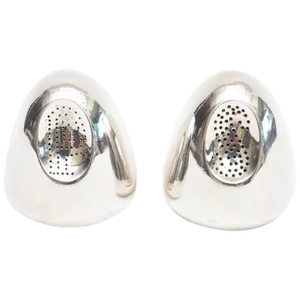 Mid Century Modern Antonio Pineda Modernist Sterling Silver Salt and Pepper Shakers Pair Of