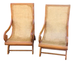 British Colonial Planters' Chairs, 1920, Set of 2