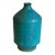 1960s Turquoise Matte Stoneware Vase 9.25”, Signed For Sale