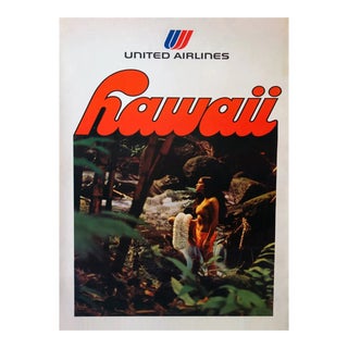 1977 United Airlines Hawaii Poster For Sale