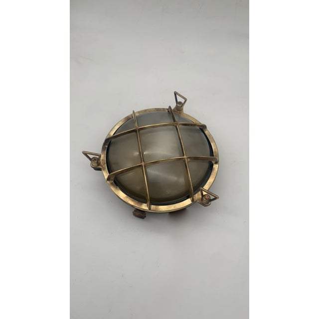 Naval Ceiling or Wall Light in Bronze, Italy, 1990s For Sale - Image 4 of 6