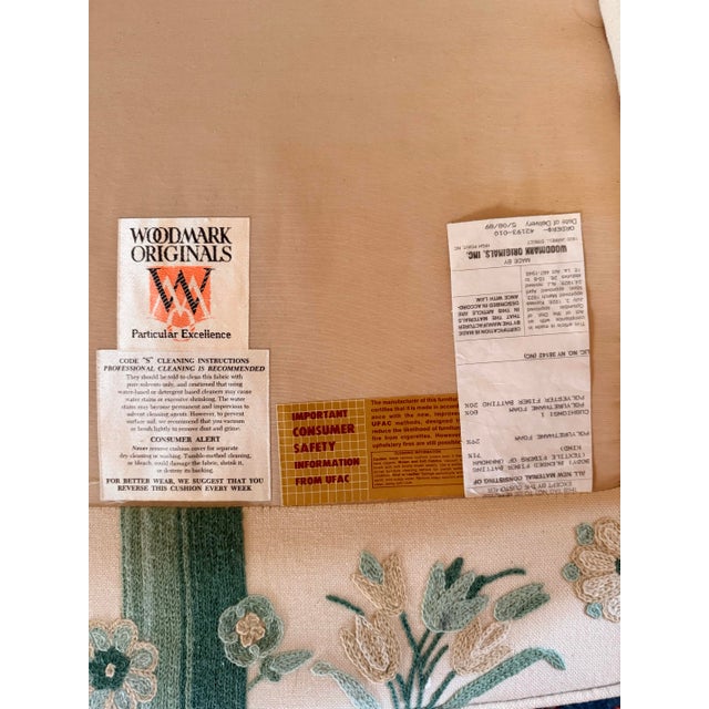 1980s 1980s Woodmark Originals Queen Anne Style Crewelwork Wing Chair Mary Webb Wood For Sale - Image 5 of 5