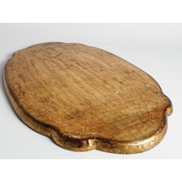 Wood Mid-Century Florentine Rococo Scalloped Giltwood Tray, Italy, 1950s For Sale - Image 7 of 12