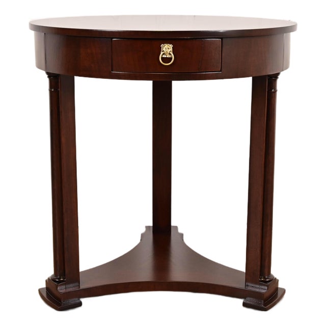 Baker Furniture French Empire Mahogany Gueridon or Tea Table, Newly Refinished For Sale