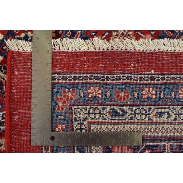 Sarouk Rug 9'8'' X 12'10'' Red Wool Vintage Traditional Hand-Knotted Carpet For Sale - Image 15 of 15