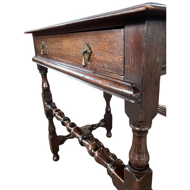 Wood 18th Century Jacobean English Oak Side Table For Sale - Image 7 of 18