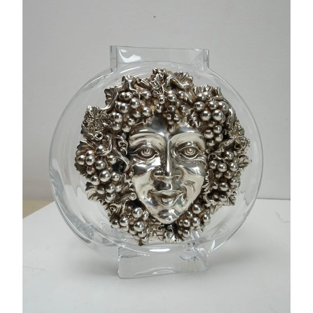 Vintage Italian Crystal and Silver Vase, 1980s For Sale - Image 4 of 17
