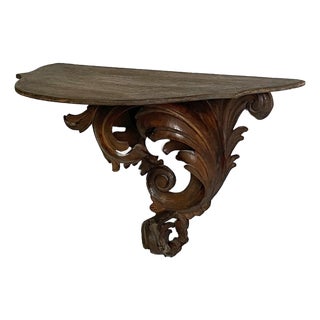 Italian Wall Shelf in Crafted Wood, 1930s For Sale
