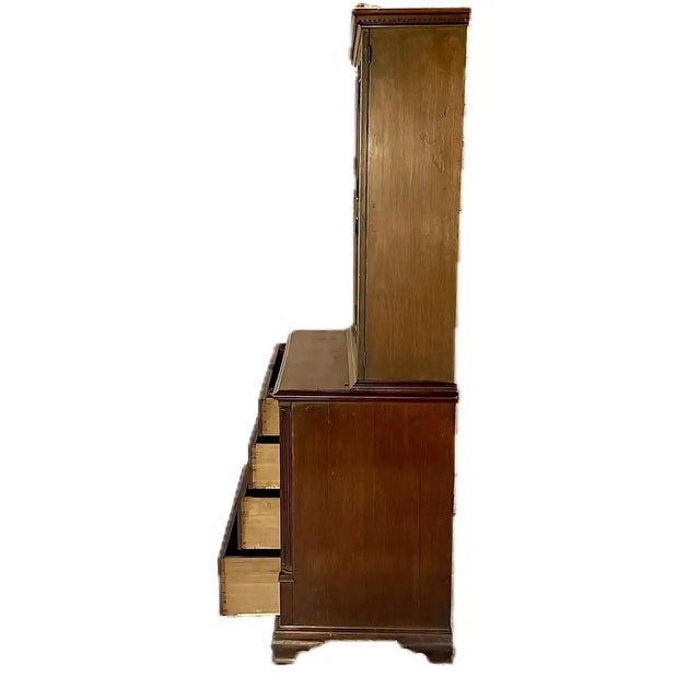 American Chippendale Mahogany China Cabinet Bookcase For Sale - Image 13 of 18