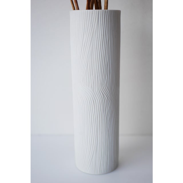 Mid-Century Modern Op-Art Studio Line Bisque Porcelain Vase by Werner Schreib for Rosenthal, 1960s For Sale - Image 10 of 11