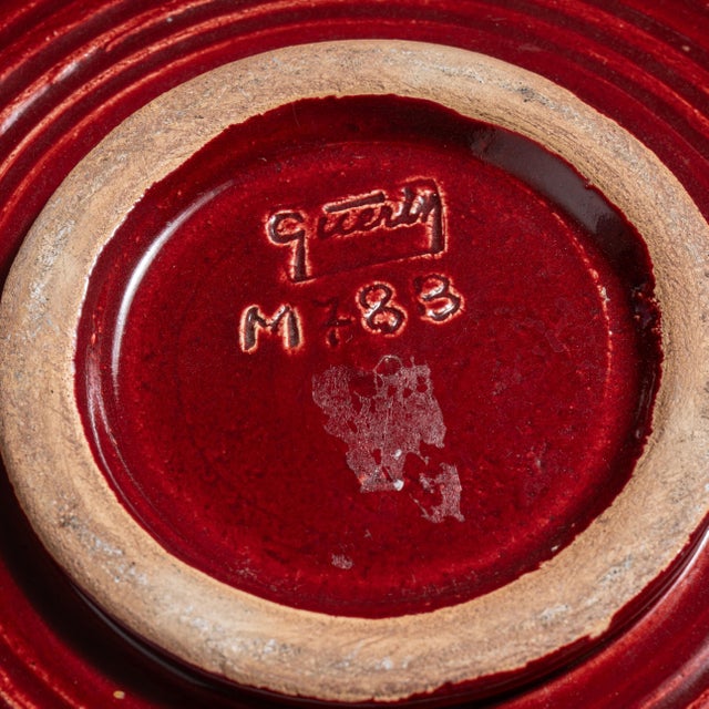 1950s Belgium Rose Ceramic Serving Bowl For Sale In Greensboro - Image 6 of 15