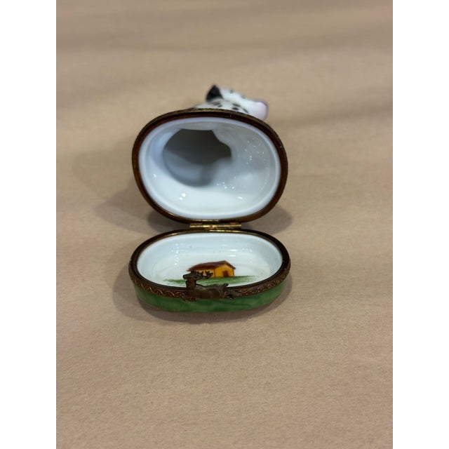 Limoges, France Antique Porcelain Dog Limoges Box For Sale - Image 4 of 5