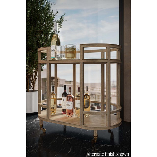 Black Painted Coastal Style Bar Cart For Sale In Greensboro - Image 6 of 7