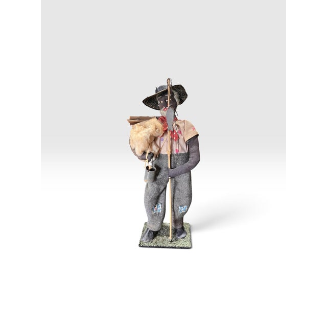 1930s–1940s Southern Folk Art African American Occupational Cloth Dolls — Pair For Sale - Image 4 of 6