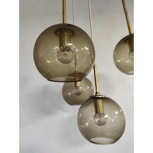 Vintage Cascade Hanging Lamp in Brass, 1970s For Sale - Image 3 of 4