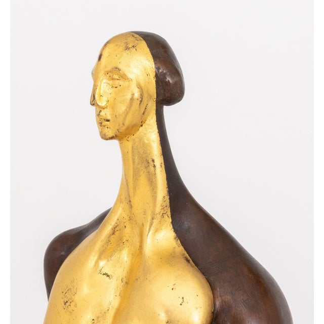 Metal Doris Porter Caesar Attributed Gilt and Patinated Bronze Sculpture For Sale - Image 7 of 13