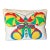 Mid-Century Modern Rectangular Accent Pillow With Quilted Mod Graphic Butterfly Design Circa 1970 For Sale