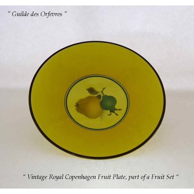 1950’s Vintage Royal Copenhagen Fruit Yellow Orange Decoration Plates- Set of 7 For Sale - Image 11 of 12