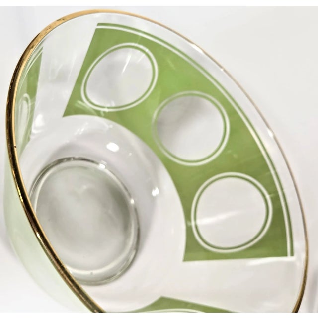 Mid-Century Modern Mid-Century Modern Gold Rimmed Avocado Bowl For Sale - Image 3 of 9