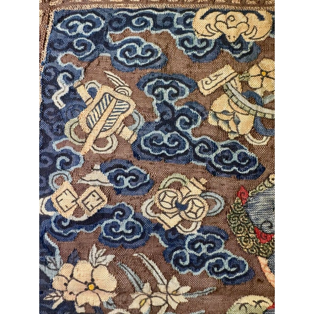 Rare Mid-19th C. Chinese Military Rank Badge — Lion, Petit Point For Sale - Image 4 of 11