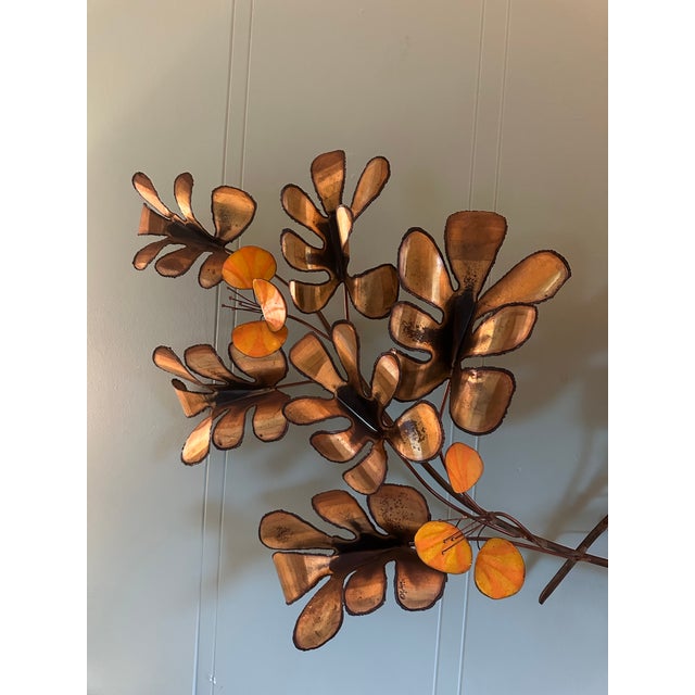1960s C. Jere Signed Artisan House Brutalist Botanical Wall Sculpture For Sale - Image 9 of 11