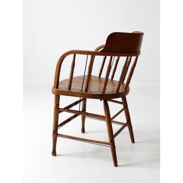 French Country Antique Captains Chair For Sale - Image 3 of 12