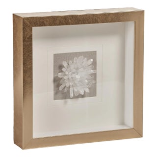 Chrysanths Gold Framed Clear Crystal Wall Decor For Sale