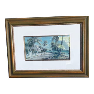 Harbour Island Bahamas Framed Lithograph For Sale
